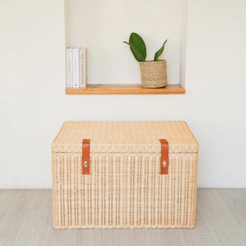 Rattan Leather Trunk
